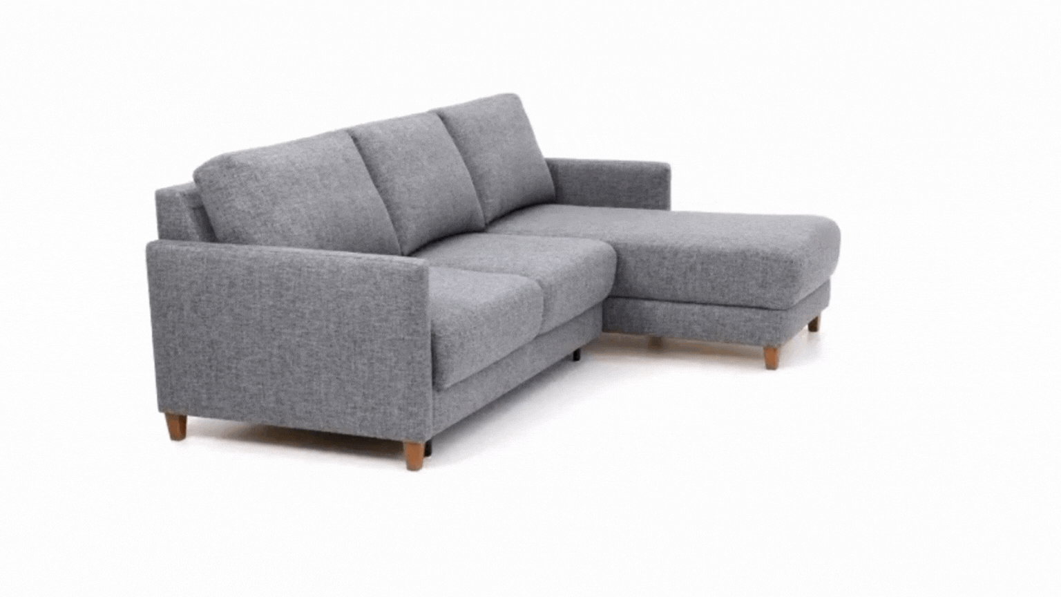 Luonto Martta L-shaped Fabric Full Sectional Sleeper Sofa with Reversible Chaise
