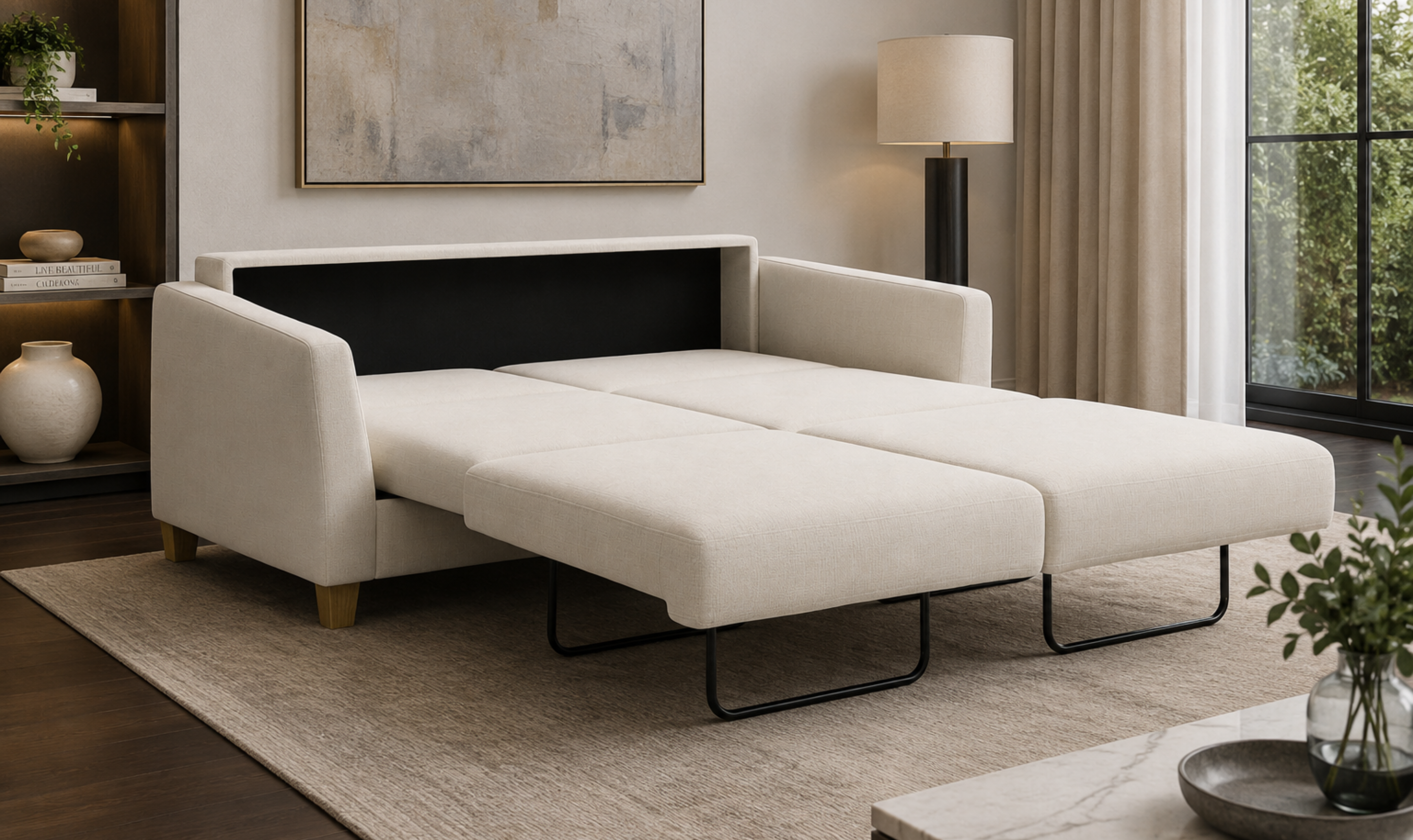 Luonto Monika Fabric Sleeper Sofa with Nest Function