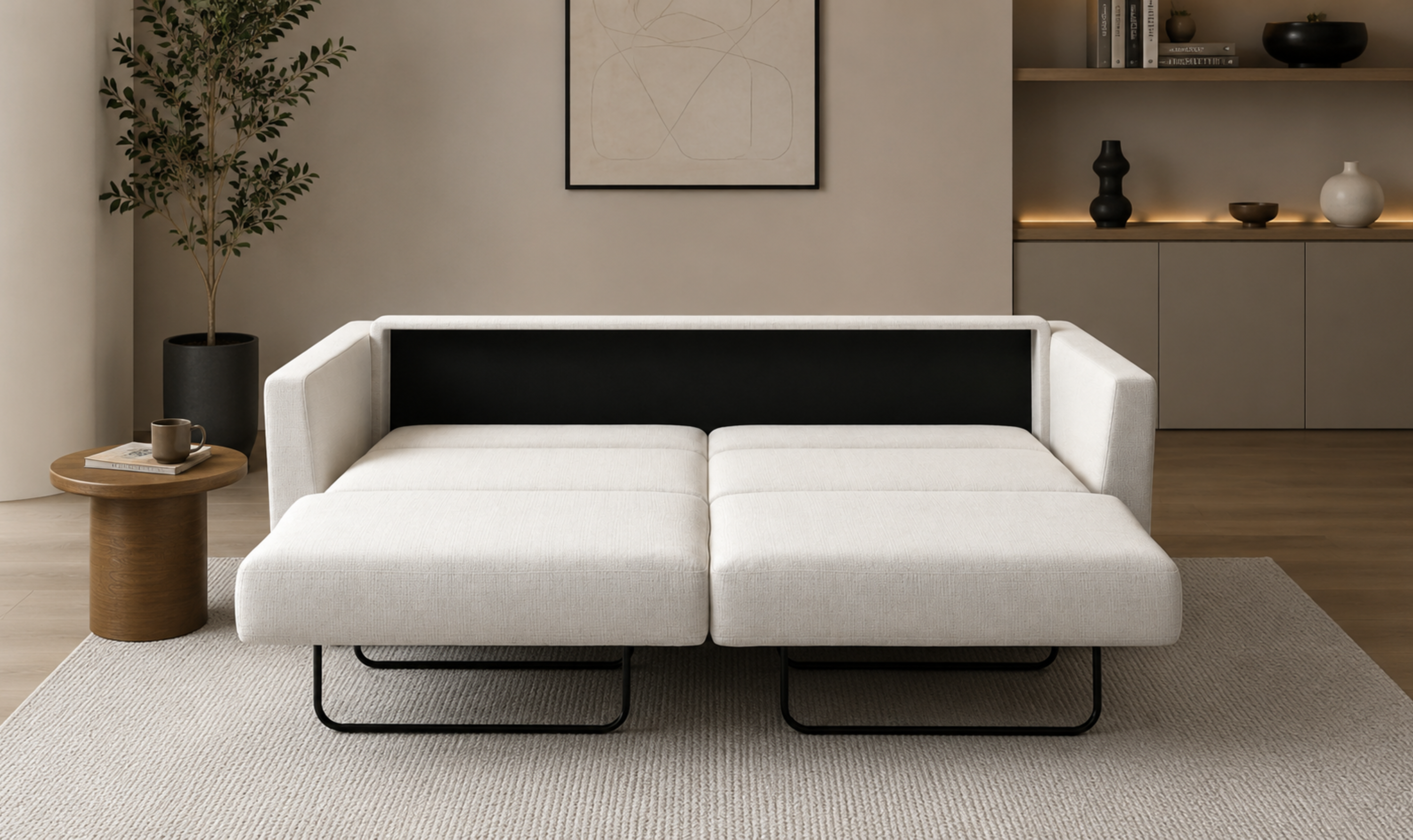Luonto Monika Fabric Sleeper Sofa with Nest Function