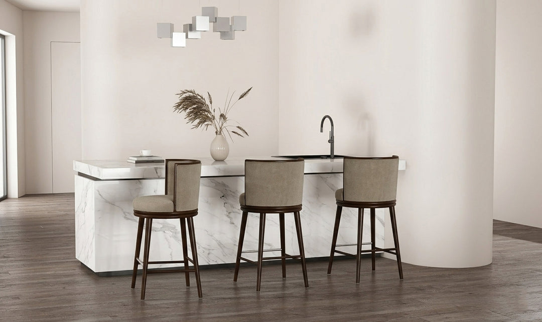 Manhattan Comfort Evalyn Wooden Upholstered Barstool