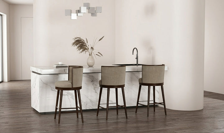 Manhattan Comfort Evalyn Wooden Upholstered Barstool