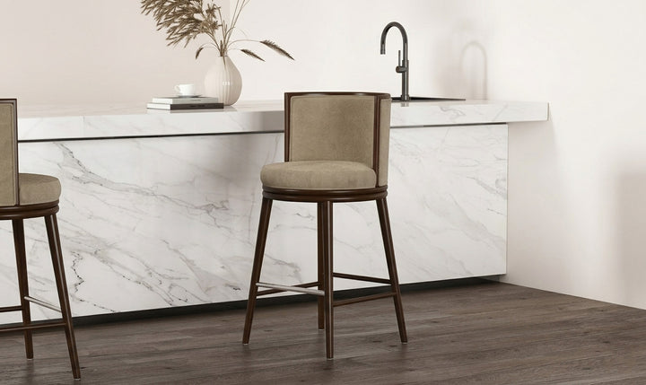 Manhattan Comfort Evalyn Wooden Upholstered Barstool