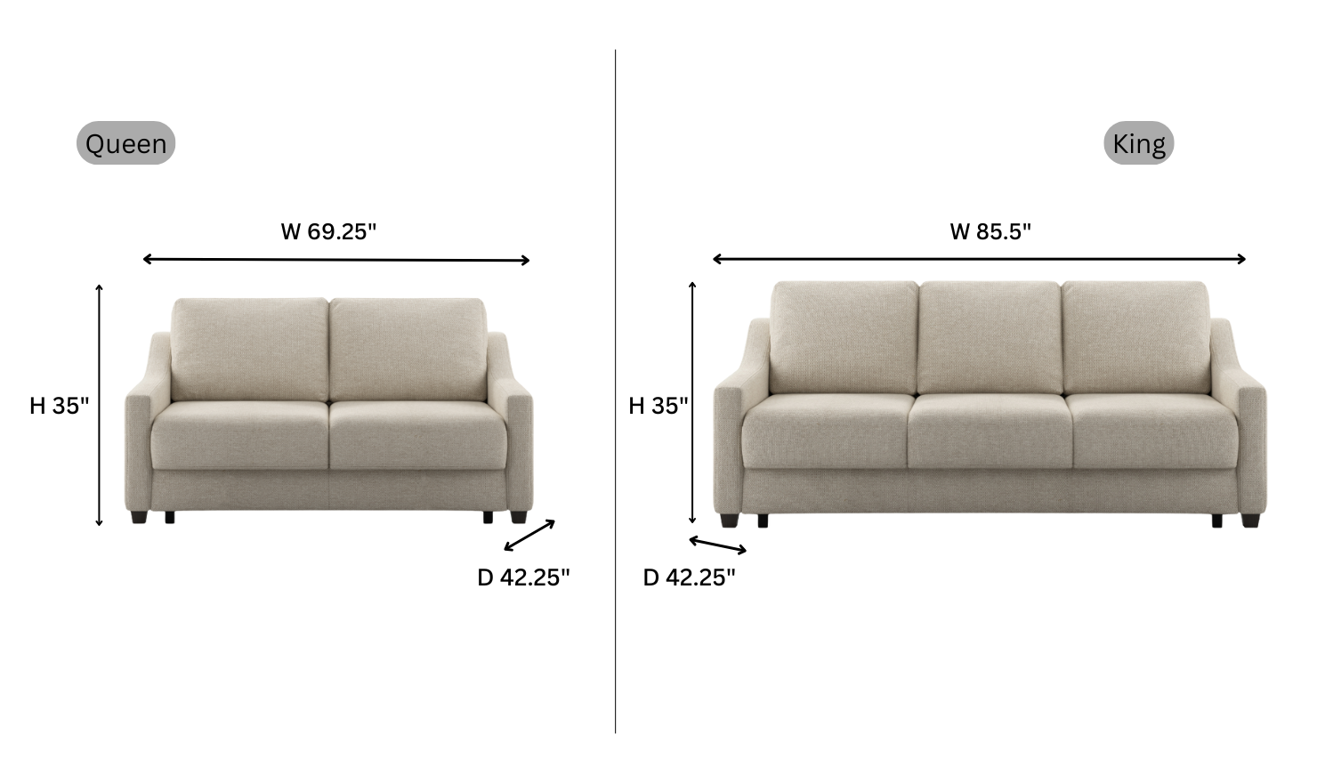 Luonto Nautica Fabric Sleeper Sofa With Level Deluxe Function (King / Queen Size)