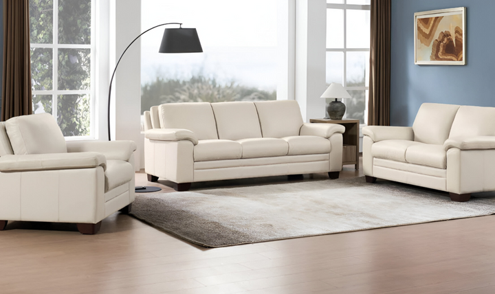 Magnum 3-Seater Leather Sofa With Wooden Legs
