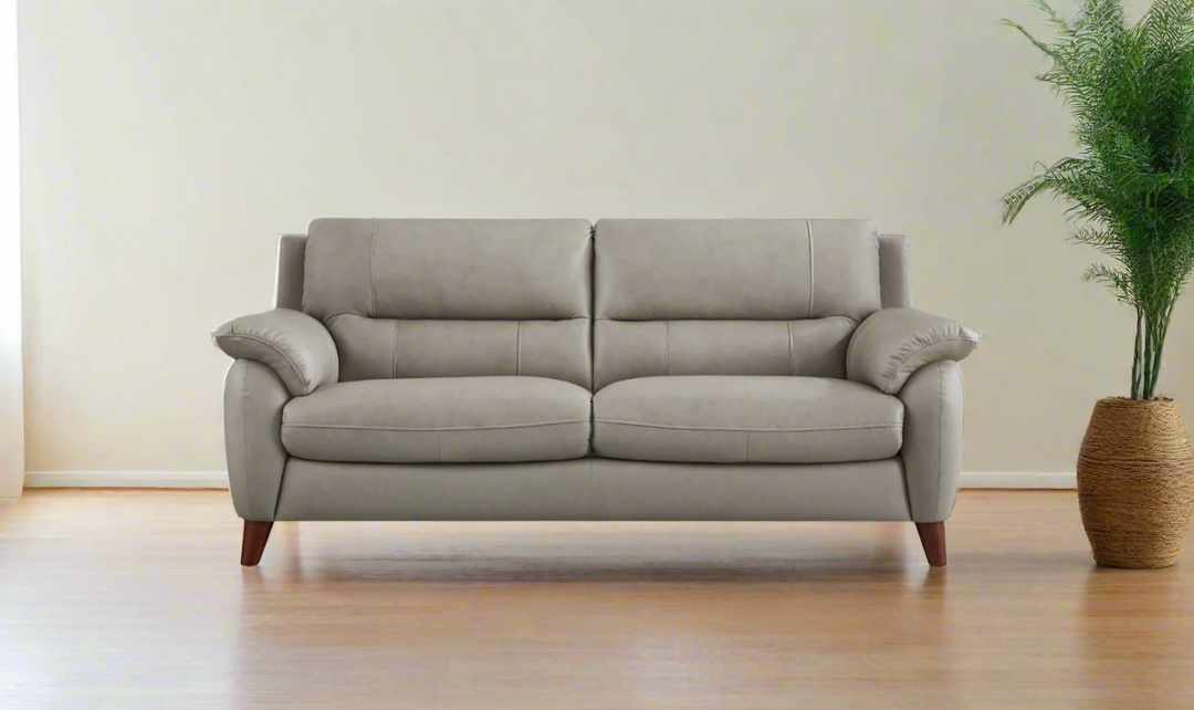 Lara Leather 2-Seater Sofa With Wooden Legs-Jennifer Furniture