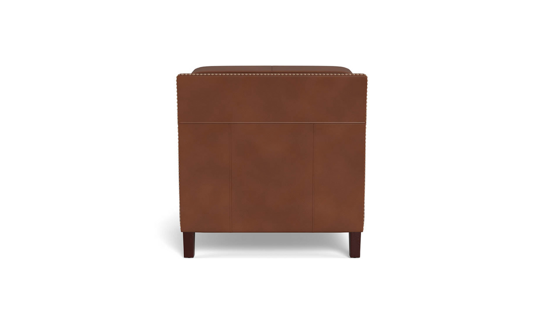 Camano Leather Chair in Leather with Nailhead Finish-Jennifer Furniture