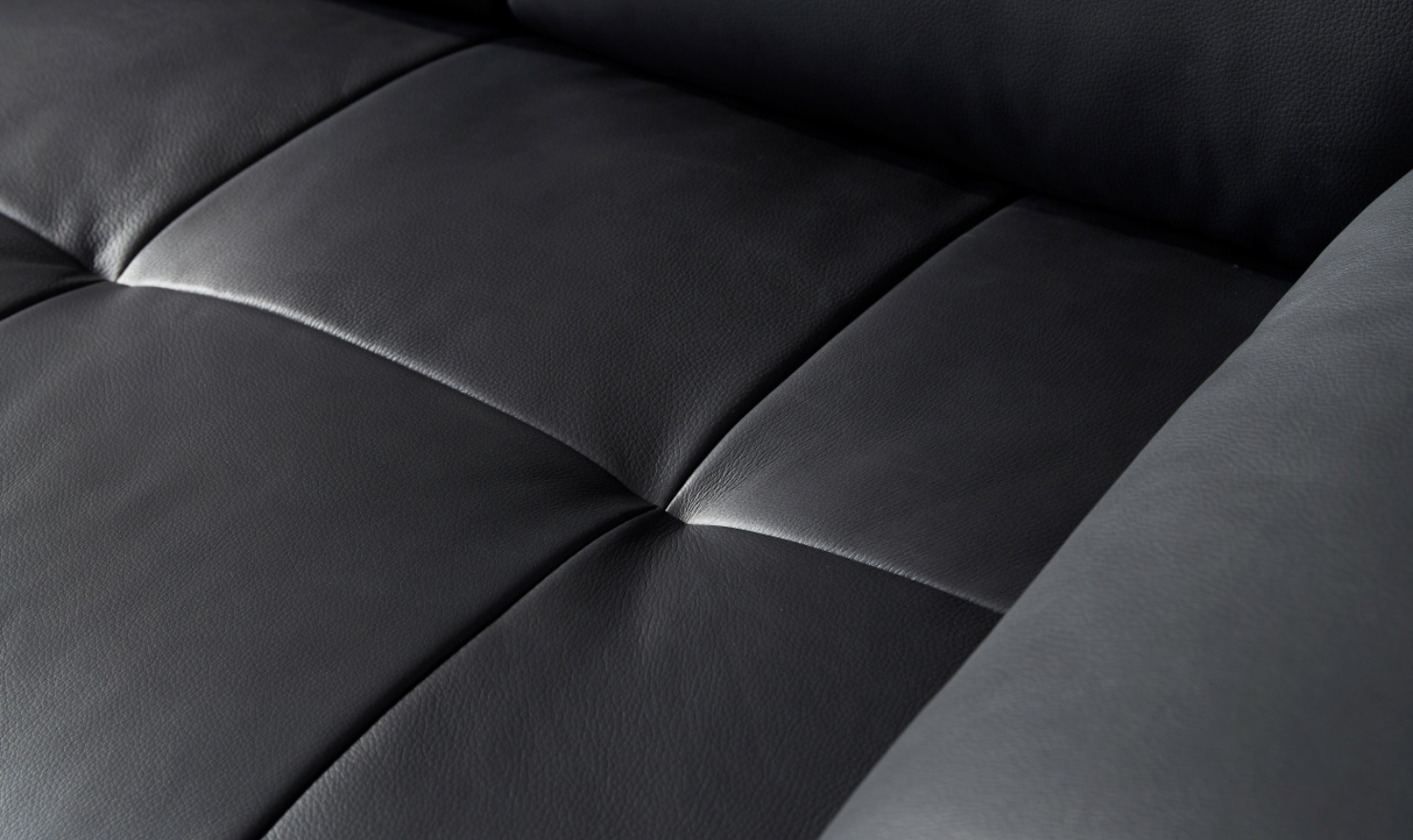 Gio Italia Black Leather L-Shape Sectional Sofa-Jennifer Furniture
