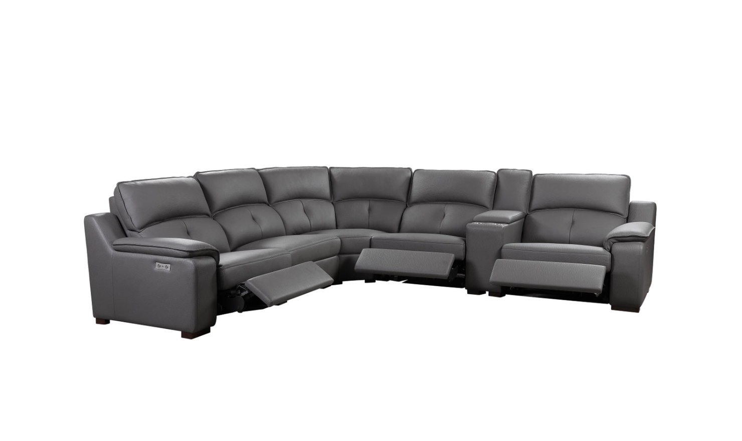 Gio Italia Thompson Recliner Sectional in Smoke Taupe-Jennifer Furniture