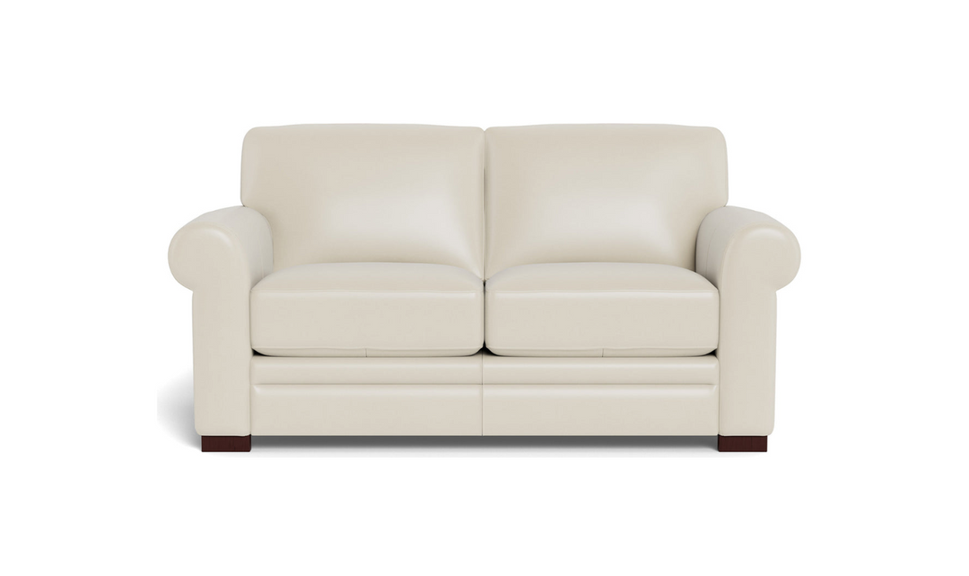 Hydeline Brookfield Waxy Pull-up Leather Loveseat in Caramel Brown