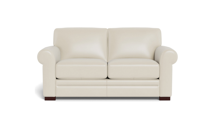 Hydeline Brookfield Waxy Pull-up Leather Loveseat in Caramel Brown