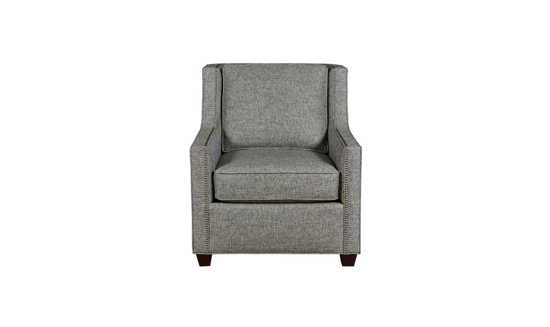Klaussner James High-Back Accent Chair Front View (Fabric) - Jennifer furniture