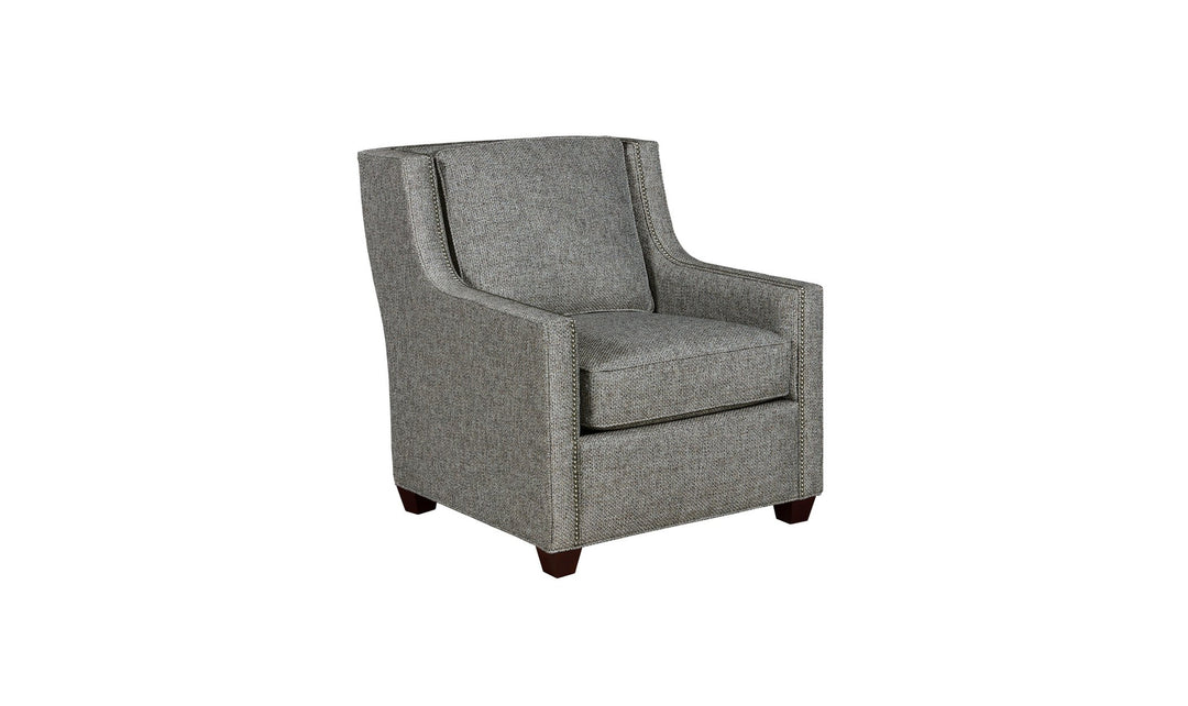 Klaussner James High-Back Accent Chair Angle View (Fabric) - Jennifer furniture
