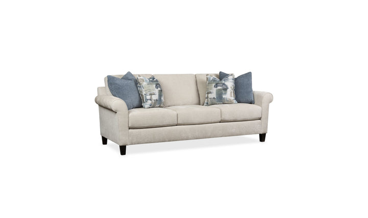 Klaussner Caroline Sofa with Rolled Arms Front View (Fabric) - Jennifer furniture