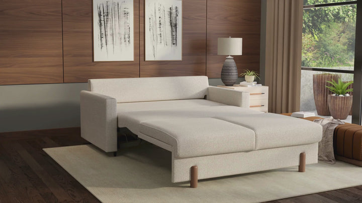 Fjords Nordic Rest Nora Queen Sleeper Sofa with Mocca Leg Finish