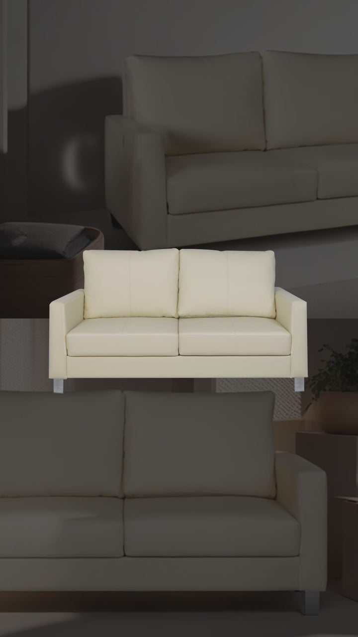 Gio Italia Cuddle Queen Leather Sleeper Sofa With Wood and Chrome Legs