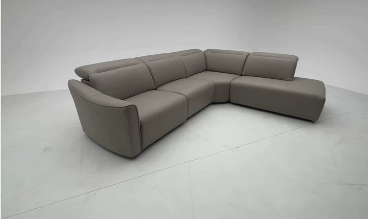 Klaussner Alcott Fabric Power Recliner Sectional Sofa with Chaise- jennifer Furniture