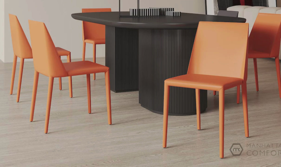 Manhattan Comfort Paris Vegan Leather Dining Chair-Jennifer Furniture