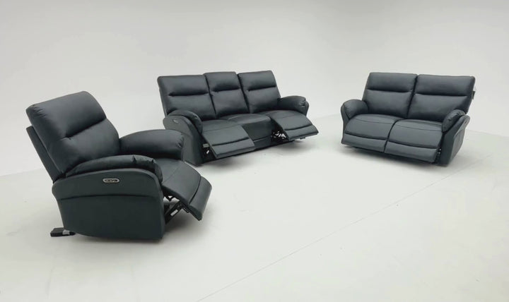 Klaussner Ravello Leather Reclining Sofa with USB Port
