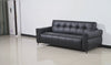 Klaussner Barrett Black Faux Leather Queen Sleeper Sofa with Padded Track Arms-Jennifer