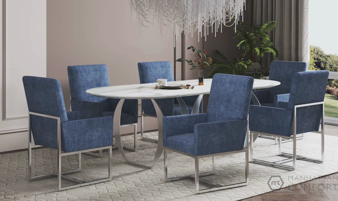 Manhattan Comfort Element Velvet Metal Accent Chair-Jennifer Furniture