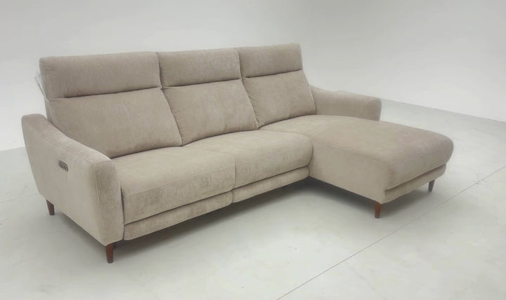 Klaussner Velmora Fabric Power Recliner Sectional Sofa with Chaise