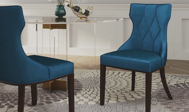 Manhattan Comfort Reine Wood Upholstered Dining Chair-Jennifer Furniture