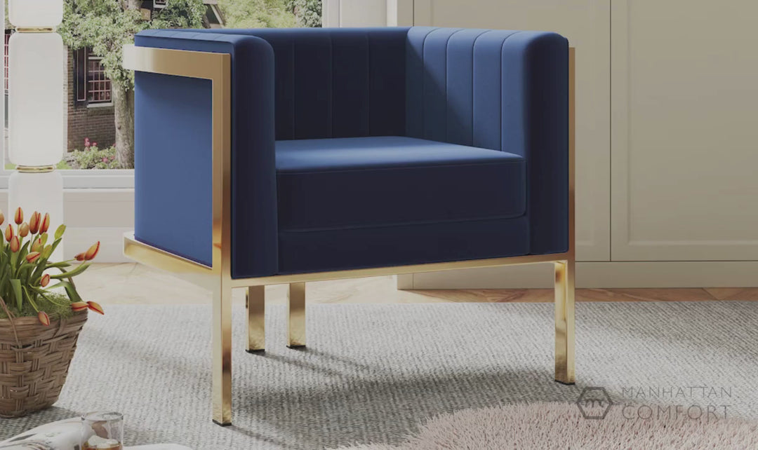 Manhattan Comfort Paramount Velvet Arm Chair-Jennifer Furniture