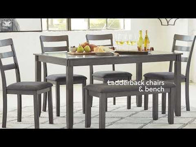 Bridson 6-Piece Wooden Dining Table Set in Gray