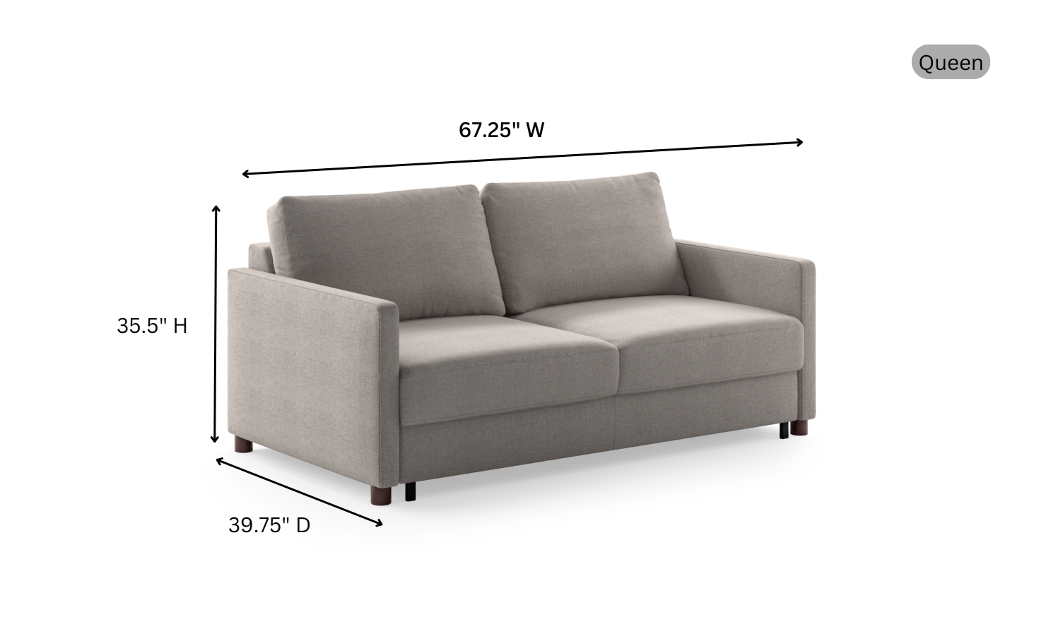 Luonto Polar Fabric Beige Sofa Sleeper in all sizes