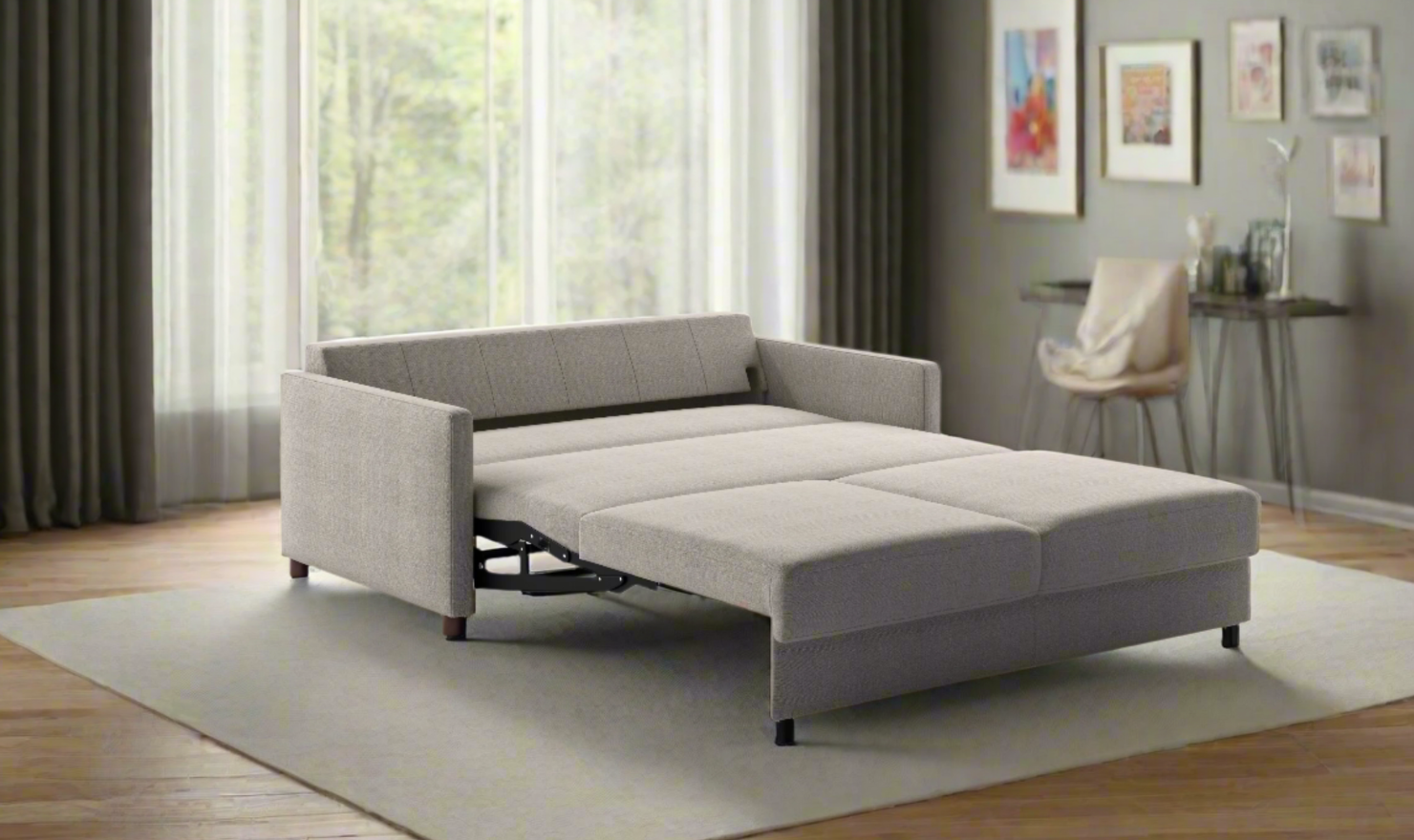 Luonto Polar Fabric Beige Sofa Sleeper (Full XL, King & Queen)