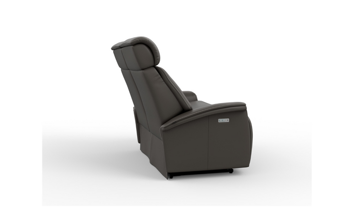 Fjords Rome Wall Saver Leather Motorized Power Loveseat in Gray-Jennifer Furniture