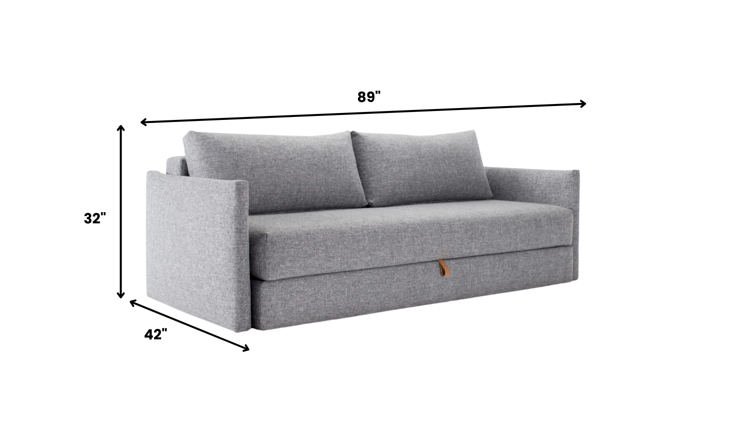 Innovation Living Tripi 2-Seater Fabric Sofa Bed With Integrated Storage-Jennifer Furniture