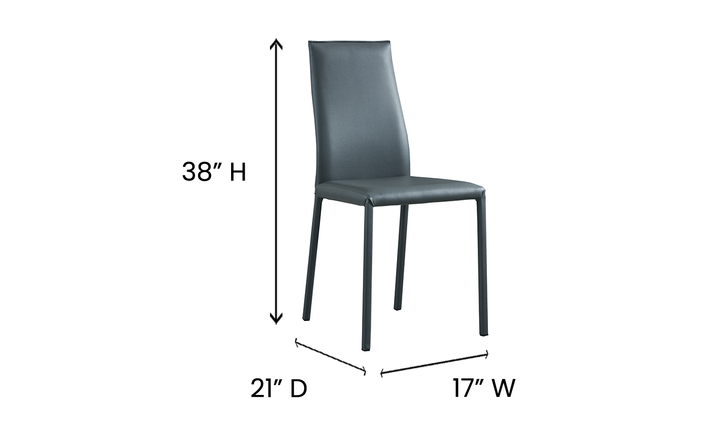 ESF Italia Dixon Leather Upholstered Dining Chair In Gray