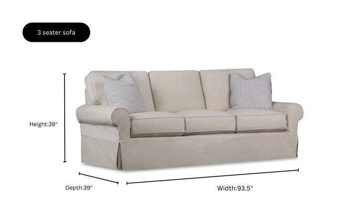 Klaussner Kate Sofa Slipcover in John Linen Sepia