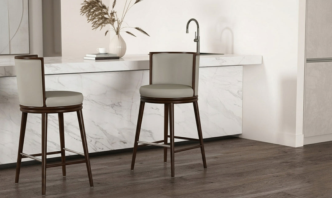 Manhattan Comfort Evalyn Wooden Upholstered Barstool