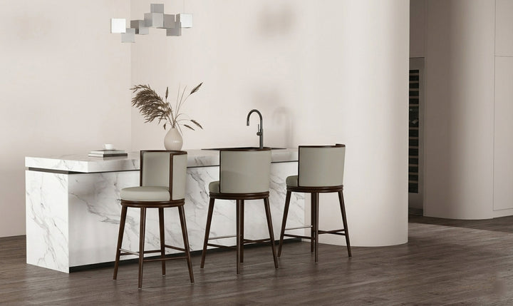 Manhattan Comfort Evalyn Wooden Upholstered Barstool