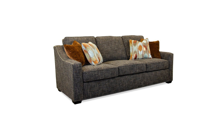 Klaussner Sutton Sofa with Slope Arms Angle View (Fabric) - Jennifer furniture