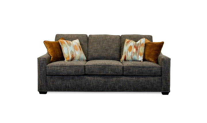 Klaussner Sutton Sofa with Slope Arms Front View (Fabric) - Jennifer furniture