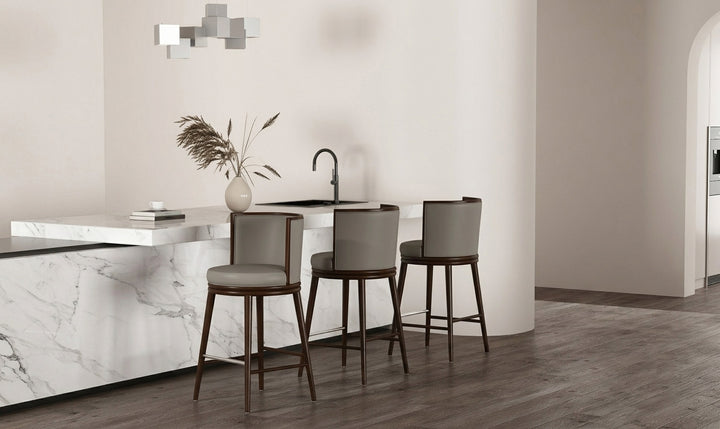 Manhattan Comfort Evalyn Wooden Upholstered Barstool