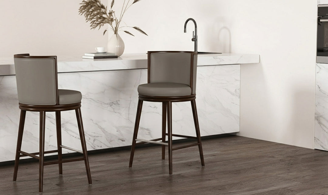 Manhattan Comfort Evalyn Wooden Upholstered Barstool