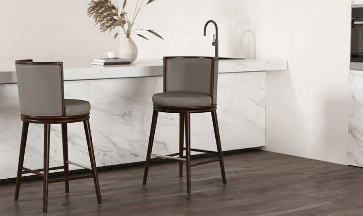 Manhattan Comfort Evalyn Wooden Upholstered Barstool