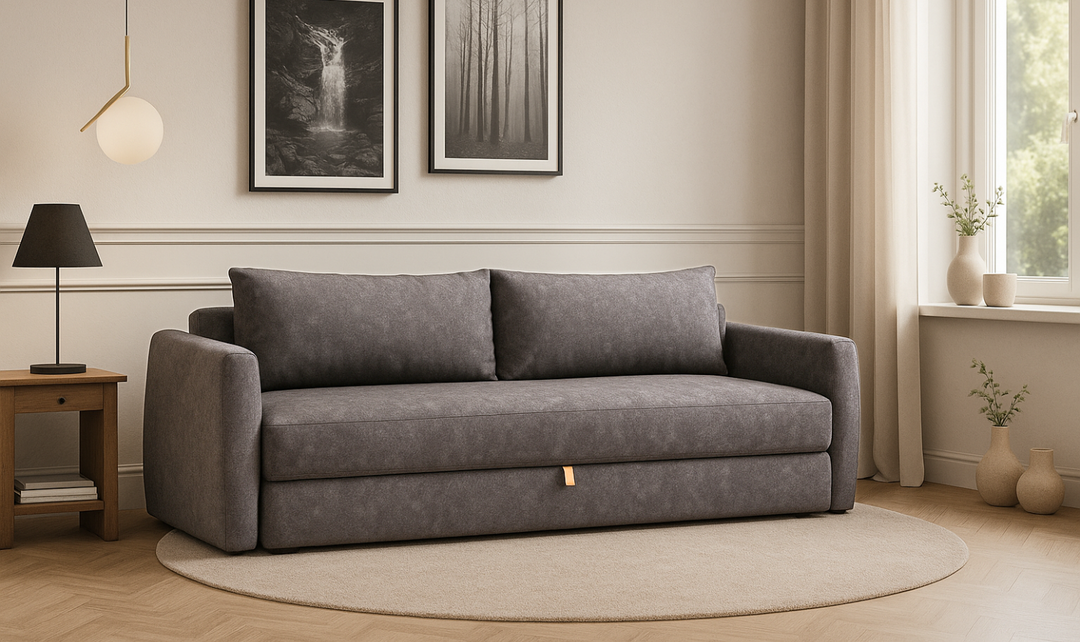 Innovation Living Tripi 2-Seater Fabric Sofa Bed With Integrated Storage