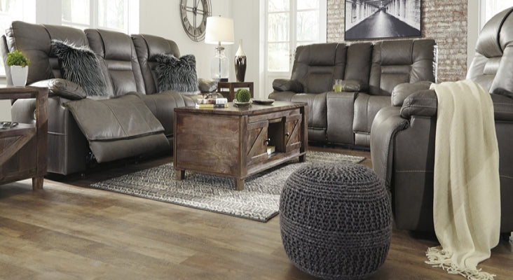 Wurstrow Power Reclining Living Room Set in Leather