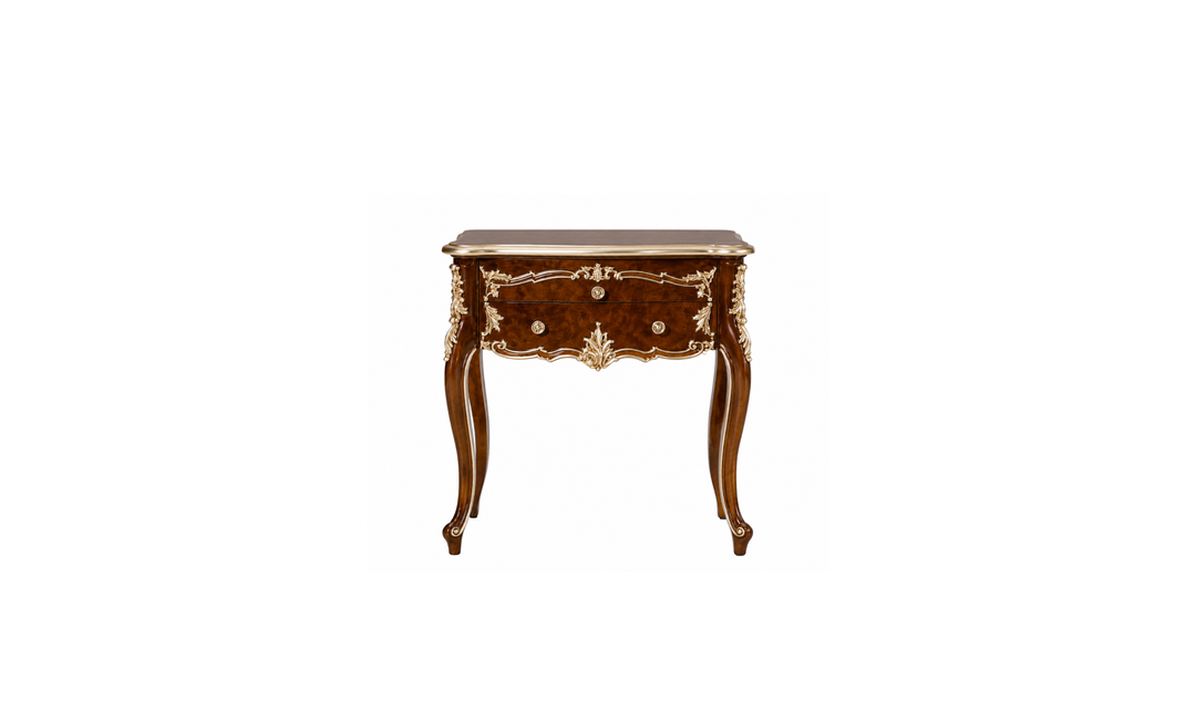 Klaussner Juliet Traditional Luxury Wood Nightstand with Ornate Carved Details