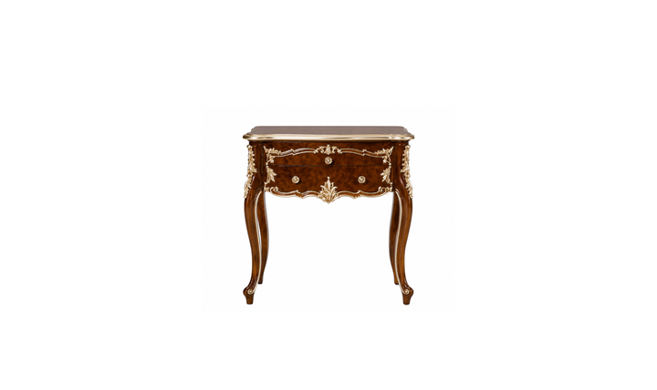 Klaussner Juliet Traditional Luxury Wood Nightstand with Ornate Carved Details