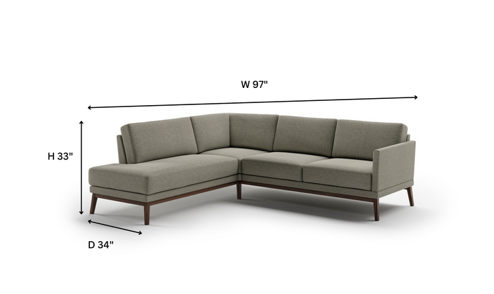 Luonto Viola L-Shaped Fabric Sectional Sofa