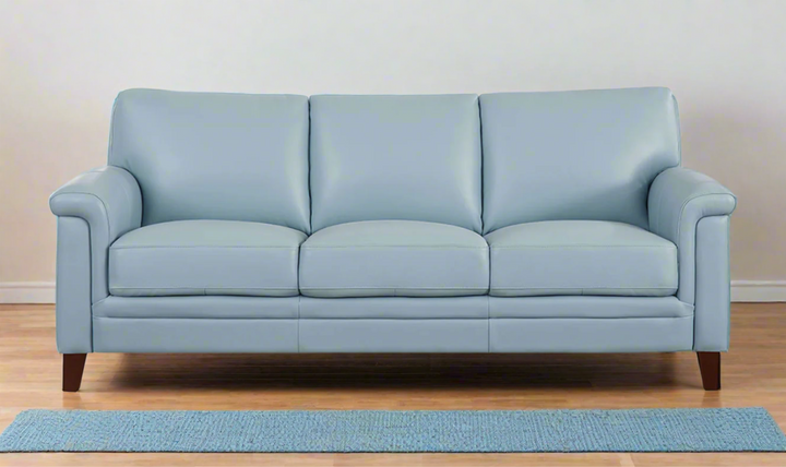 Westcott Leather 3-Seater Sofa With Wooden Legs-Jennifer Furniture