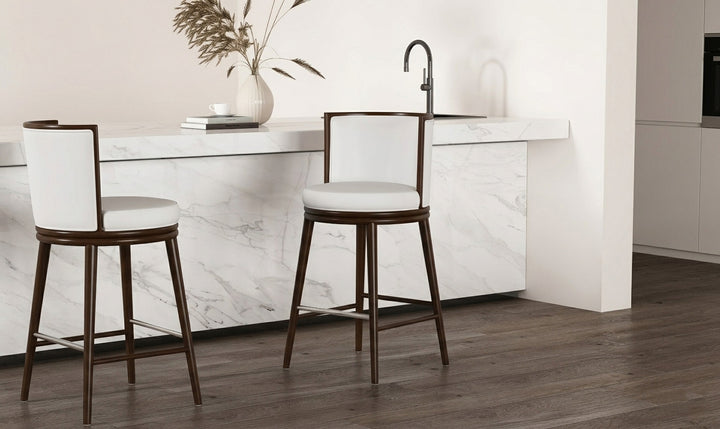 Manhattan Comfort Evalyn Wooden Upholstered Barstool