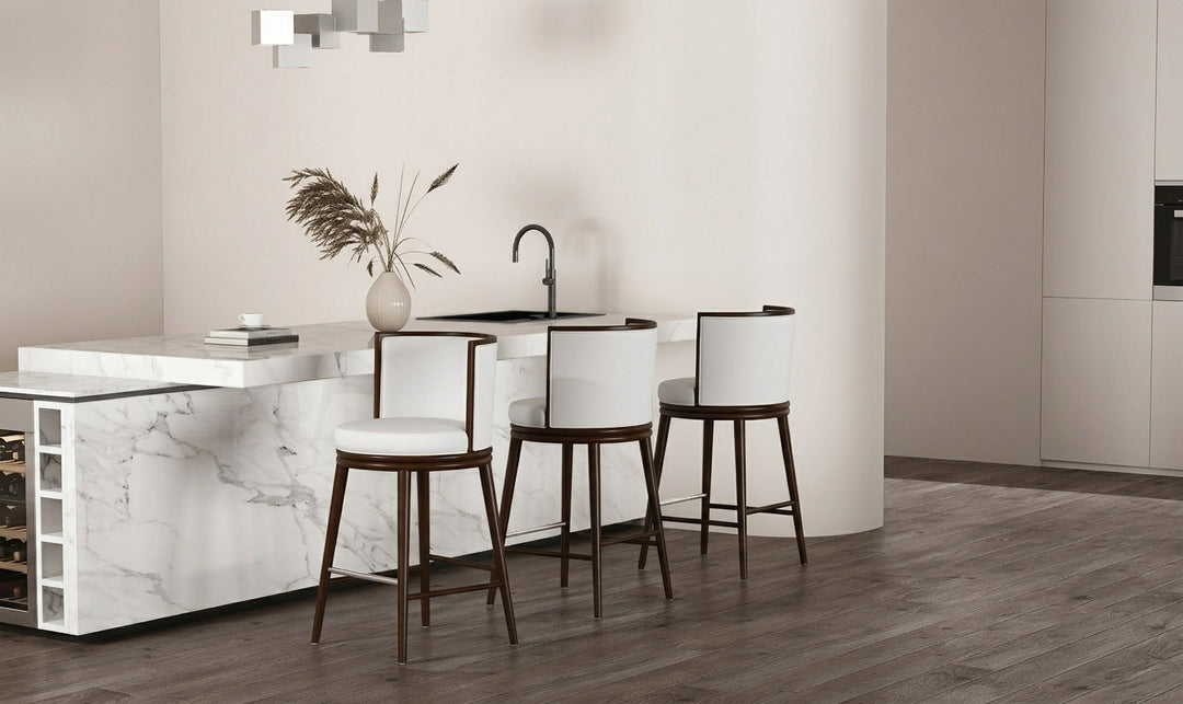 Manhattan Comfort Evalyn Wooden Upholstered Barstool