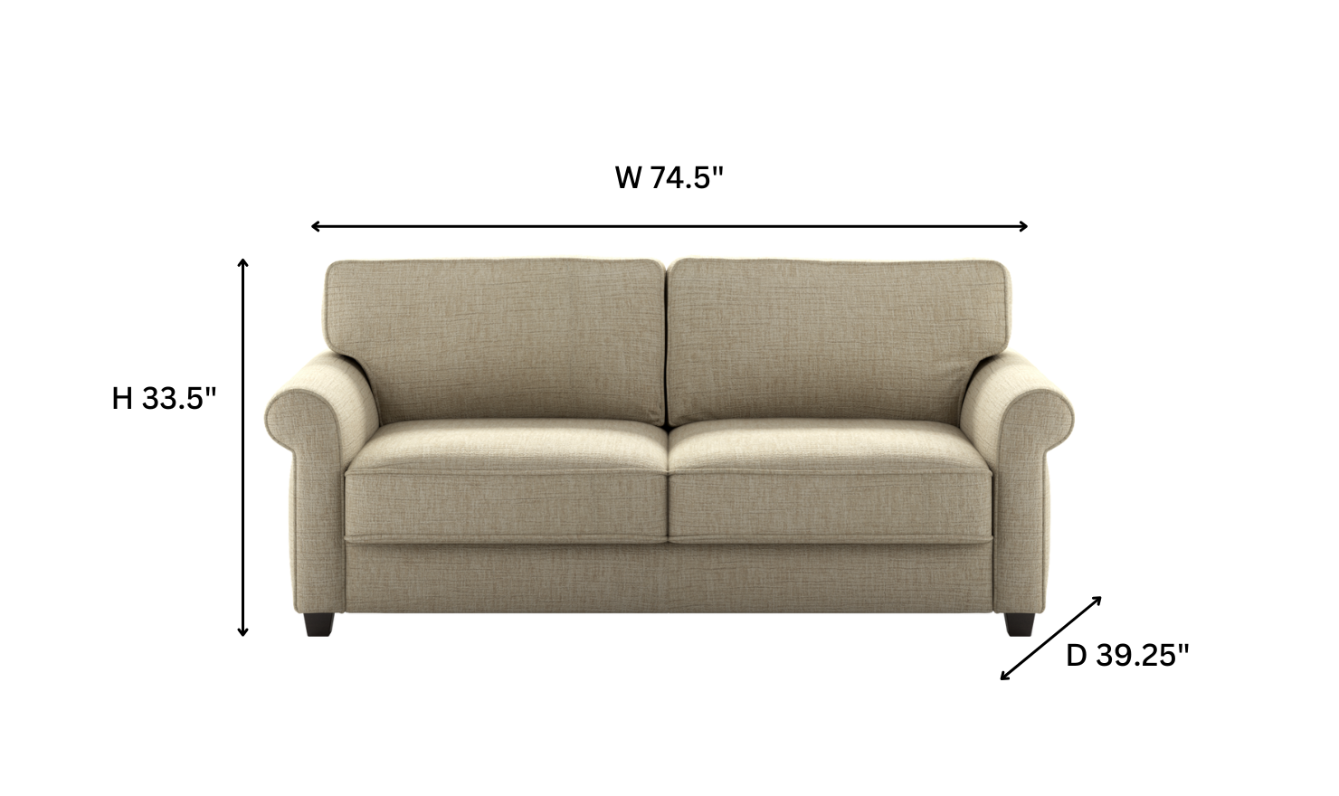 Luonto Willow Fabric Sleeper Sofa With Hybrid Deluxe mechanism (Queen Size)-Jennifer Furniture